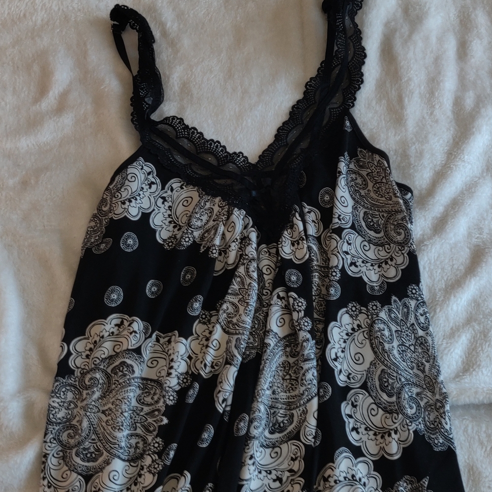 Linea Donatella Black and White Lace Camisole